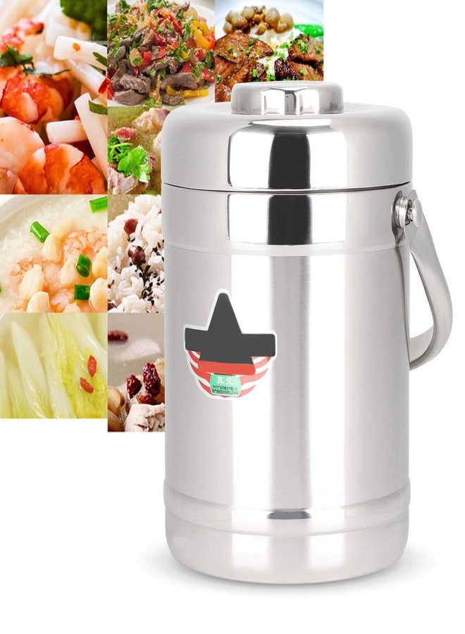Jacksing Vacuum-Insulated Food Jar, 1.8L Straight Shape Double-Wall Vacuum Insulated Lunch Box, Stainless Steel Hot Food Container and Lunch Container Bento Box for Food Flask Wide Mouth, Silver - Image 4